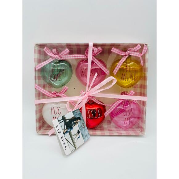 Rae Dunn Valentines Ornaments 6 pc - Picture 2 of 2